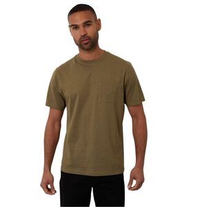 Threadbare Mens Chest Pocket Regular T-Shirt / Khaki Green